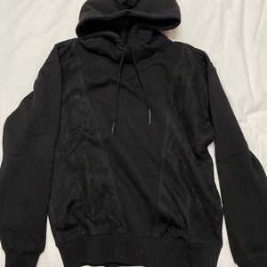 Ninety Percent Organic Lace Panel Sweatshirt Black New with Tags